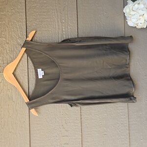 Velvet by Graham & Spencer Darla Top silky viscose tank olive green